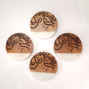 Wooden Round Shape Coasters Set