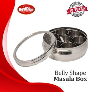 Steel Belly Shape Masala Box